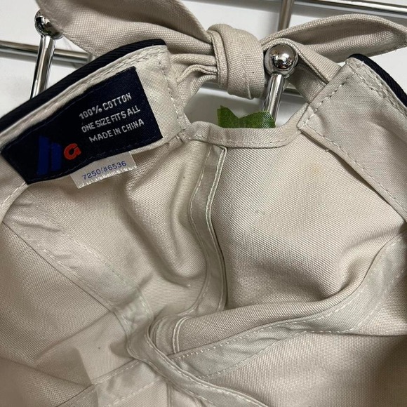 Vintage 90s‎ Hawaii Islands Womens Tie Back Hat Brimmed Soft Beige Cap OSFA USA - Picture 6 of 8